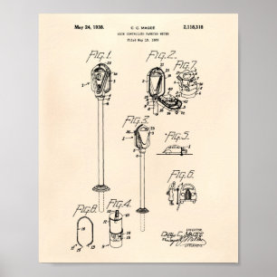 Kontentparks 1938 Patent Art Old Peper Poster