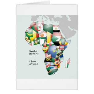 Kontinent Afrika - vacker Mamma, färgstark Afrika Hälsningskort