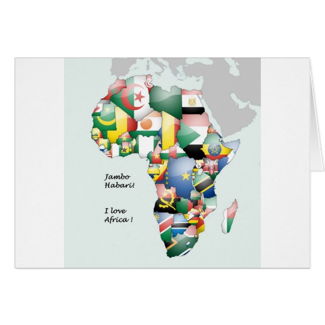 Kontinent Afrika - vacker Mamma, färgstark Afrika Hälsningskort (Framsidan Horizontal)