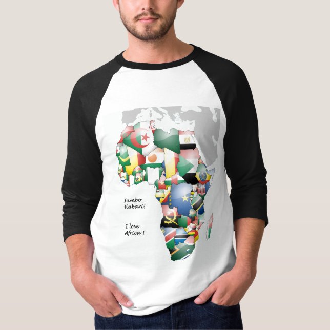 Kontinent Afrika - vacker Mamma, färgstark Afrika T Shirt (Framsida)