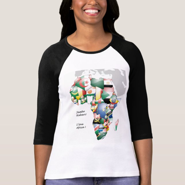 Kontinent Afrika - vacker Mamma, färgstark Afrika T Shirt (Framsida)