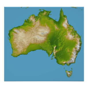 Kontinent av Australien Fototryck