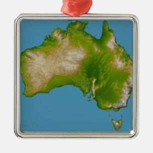 Kontinent av Australien Julgransprydnad Metall