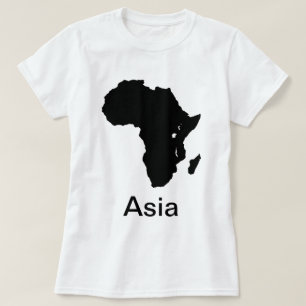 Kontinental Asien T för afrika skjorta Tee Shirt