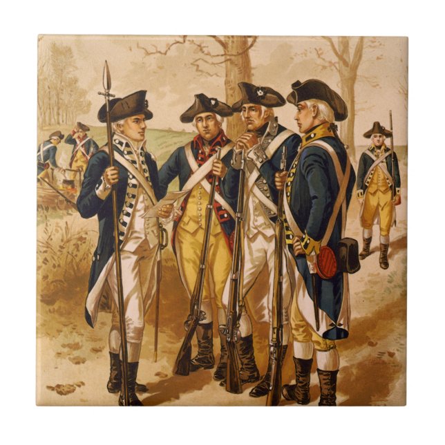 Kontinentala soldater av Henry Alexander Ogden Kakelplatta (Framsidan)