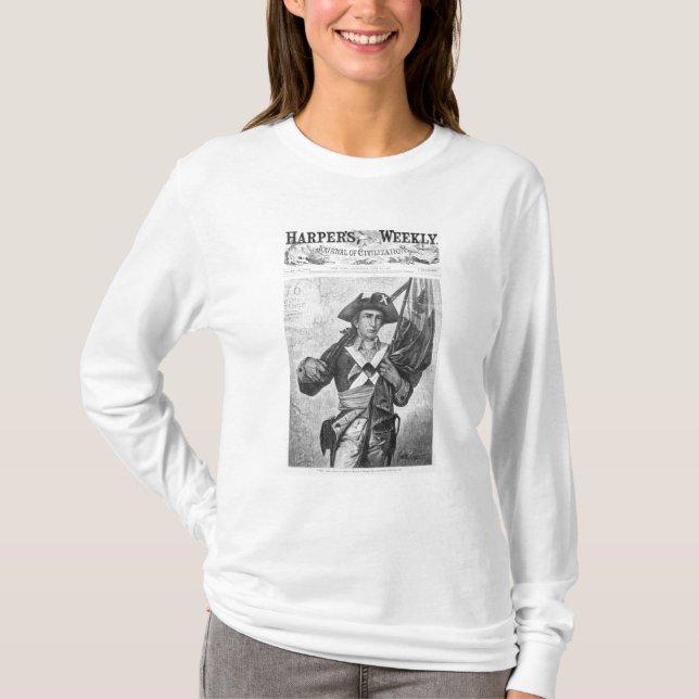 Kontinentalt soldatinnehav en musketflagga tee shirt (Framsida)