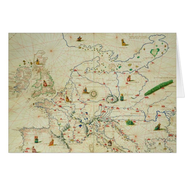 Kontinenten av Europa Hälsningskort (Framsidan Horizontal)