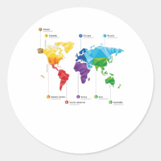 Kontinenter Runt Klistermärke