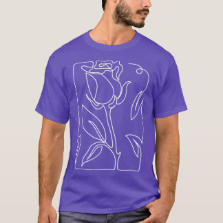 Kontinuerlig konturkonst i ro t shirt