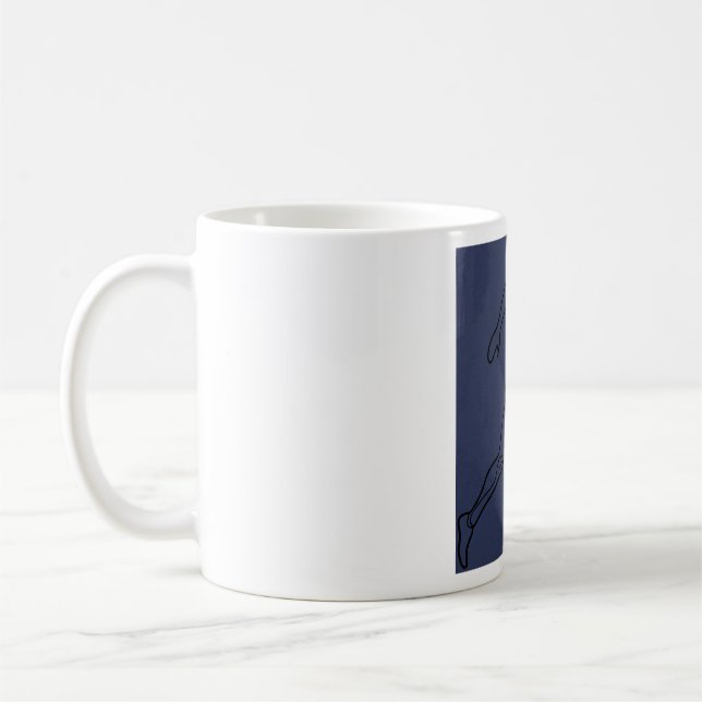 Kontinuerlig Linje Konst Sprinter Springande Kaffemugg (Vänster)