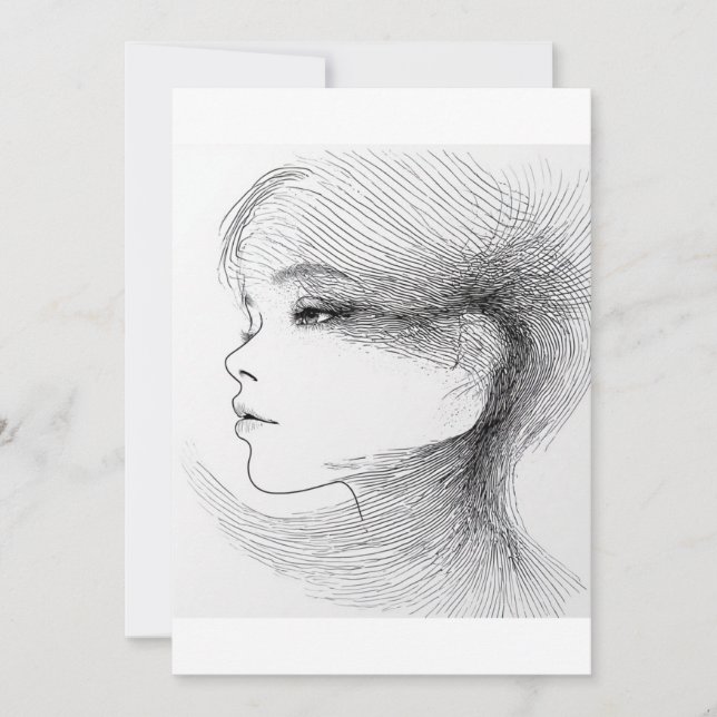 Kontinuerlig linjekonstillustration av ett människ inbjudningar (Framsida)