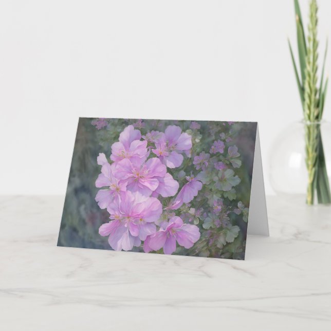 Kontkort för överordnad Lila Flower Blommigt Art Kort (Framsida)