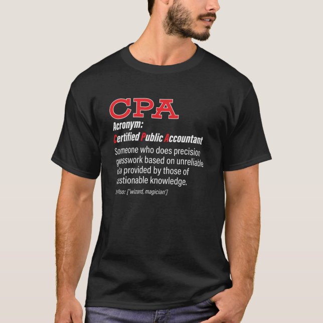 Konto för offentlig redovisning för CPA Definition T Shirt (Framsida)