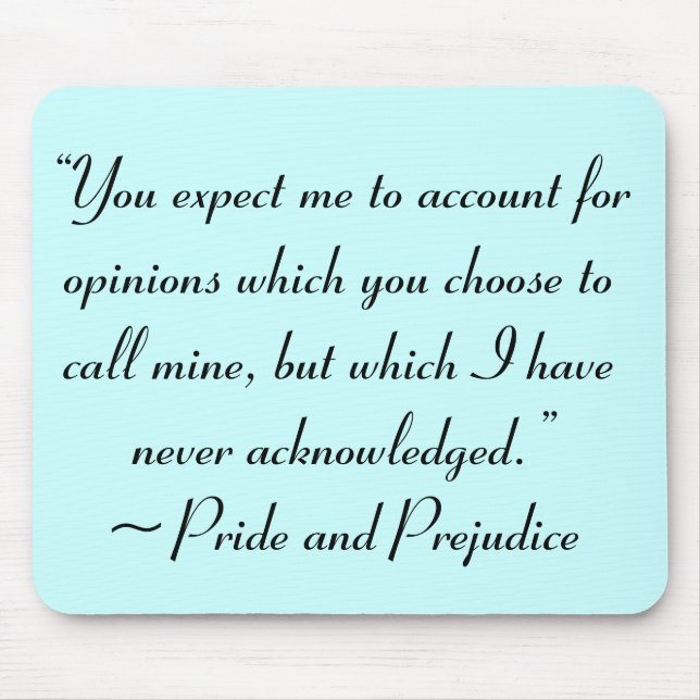 Konto för yttranden Jane Austen Quote Musmatta (Framsidan)