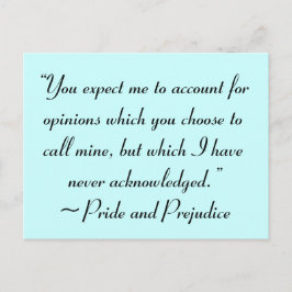 Konto för yttranden Jane Austen Quote Vykort