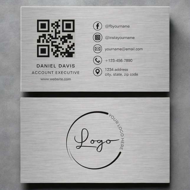 Kontoansvarig Metall QR-kod Visitkort (Skapare uppladdad)