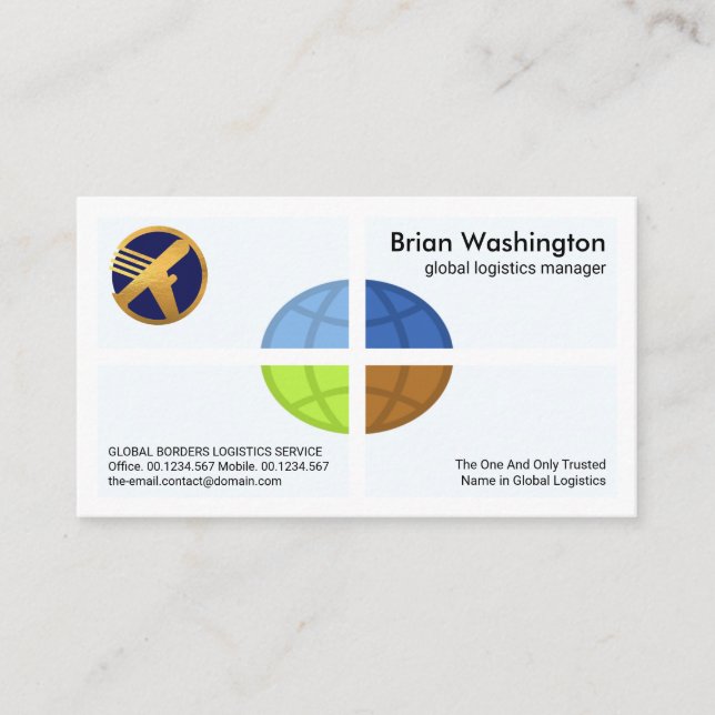 Kontohanterare för kreativets globala logistikkvad visitkort (Framsida)