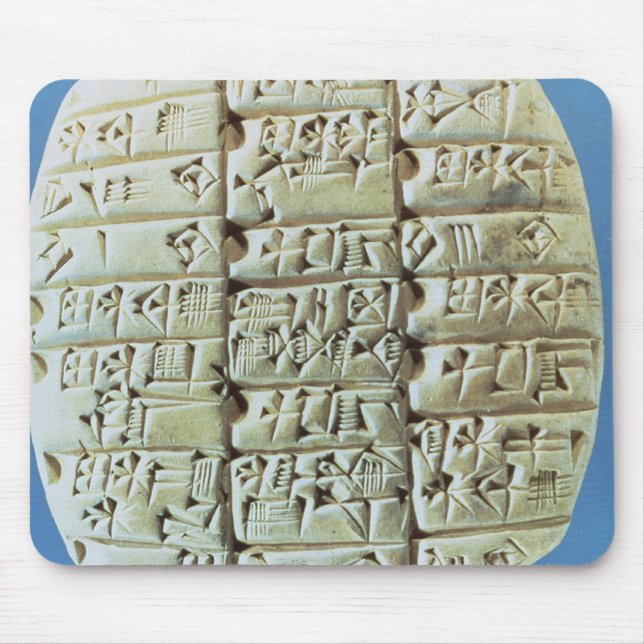 Konton bordlägger med kilskrift skrivar, c.2400 BC Musmatta (Framsidan)