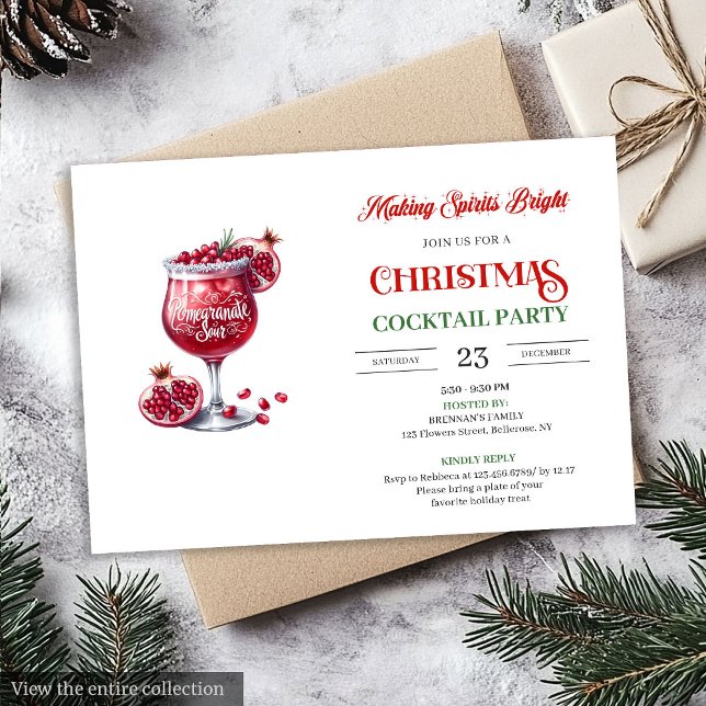 Kontor stil utskrivbart festliga cocktails fest  inbjudningar (Office style printable festive cocktails party invitation

)