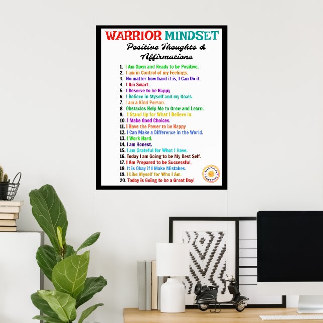 Kontoret för bekräftelse Poster - Warrior Mindset (Hemmakontoret)