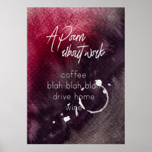 Kontors humor Accountant Work Alcohol Vin Funny Poster