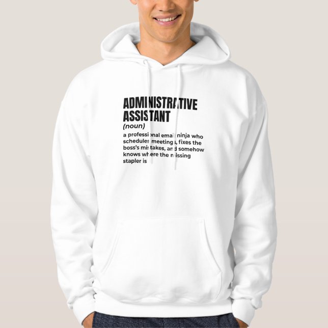 Kontors humor - Administrativ assistentdefinition Hoodie (Framsida)