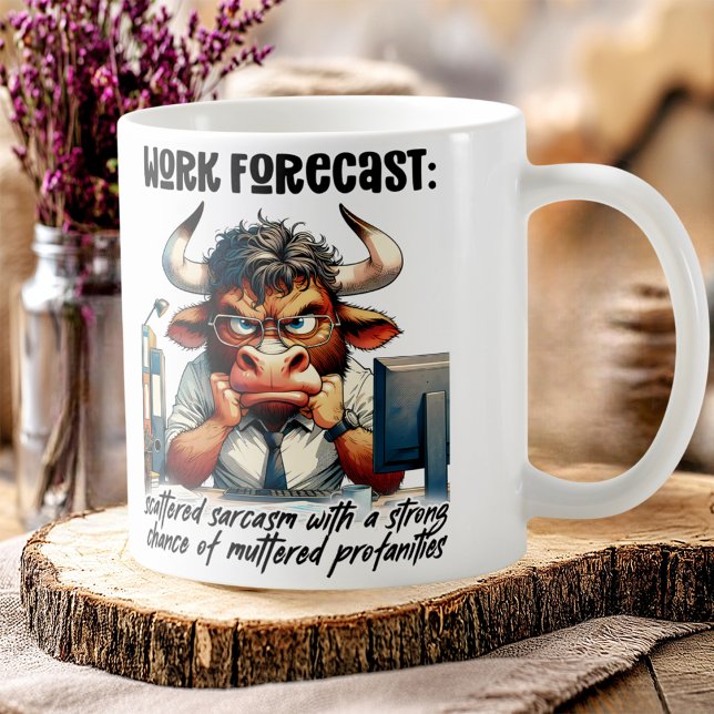 Kontors humor för daglig skörd: Arbetsprognos Kaffemugg (Skapare uppladdad)