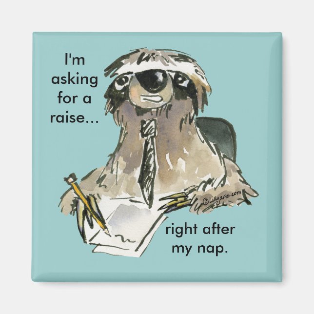 Kontors humor Sloth Tecknad Magnet (Framsidan)
