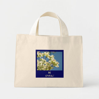 KONTORS PRESENTER Vit Dogwood Blommor Canvas Tote Mini Tygkasse