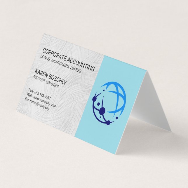 Kontorschef | Företag Globalt Logo Visitkort (Framsida)