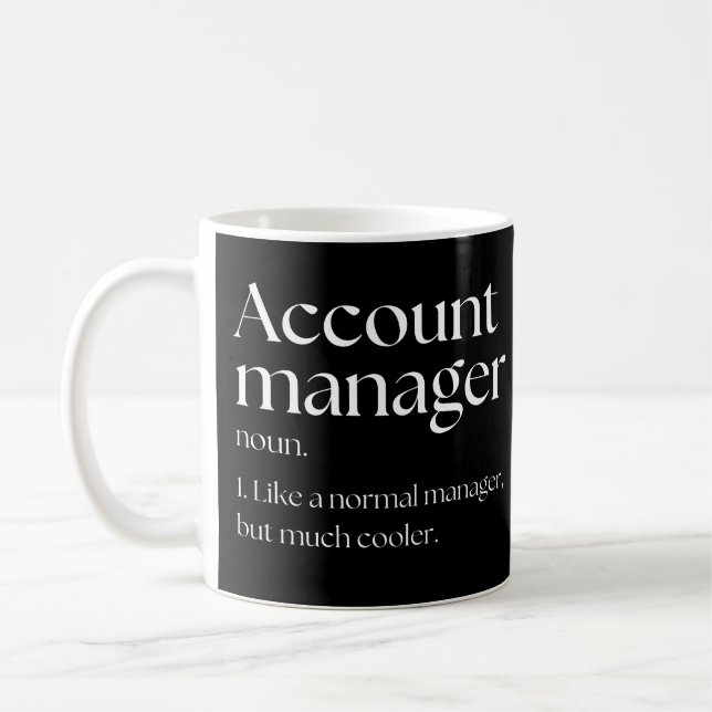 Kontorschef som en vanlig chef men coolare kaffemugg (Vänster)