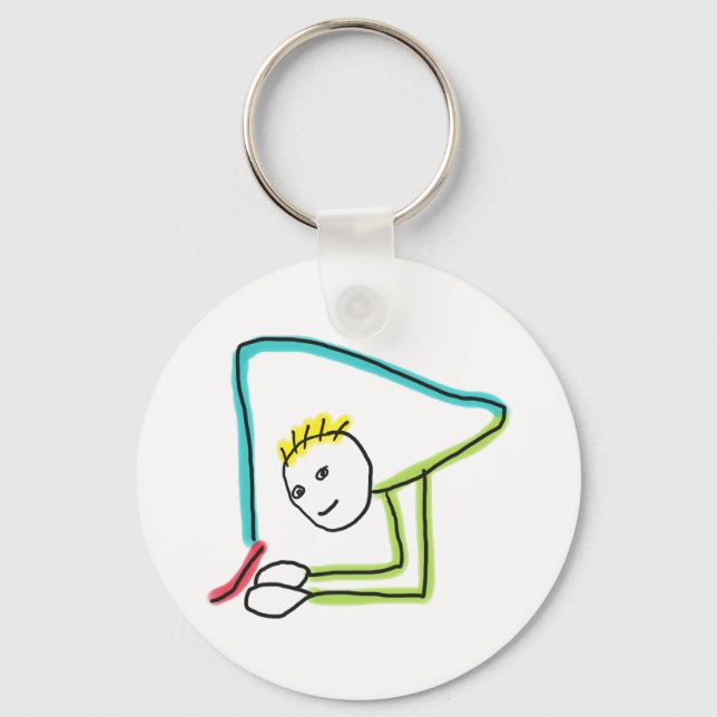 Kontorsionist Stickman Nyckelring (Framsida)