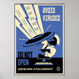 Kontorspropaganda: Undvik nedladdningar (blått) Poster