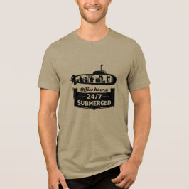 Kontorstid 24/7 Undervattens Ubåtshumor T Shirt