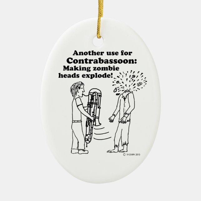 Kontrabasson gör Zombies exploderat Julgransprydnad Keramik (Framsidan)