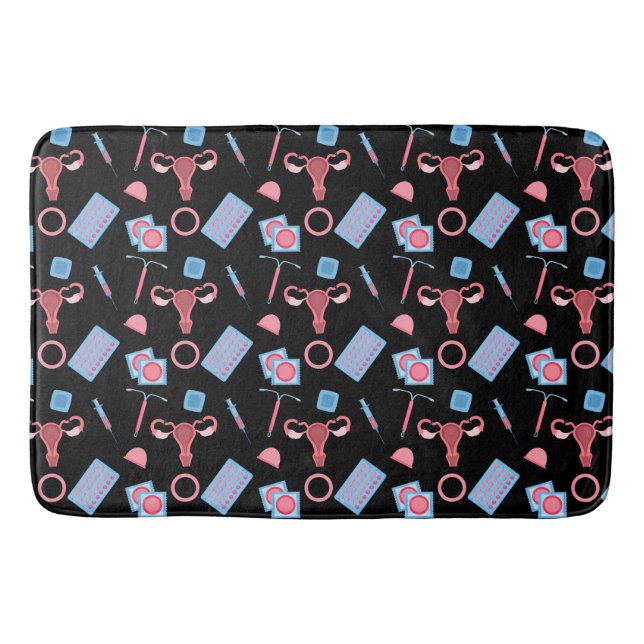Kontraception Mönster Feminist Badrumsmatta (Framsidan)