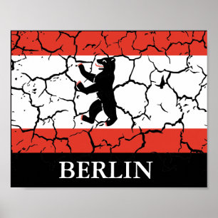 Kontrackled Flagga av Berlin Poster