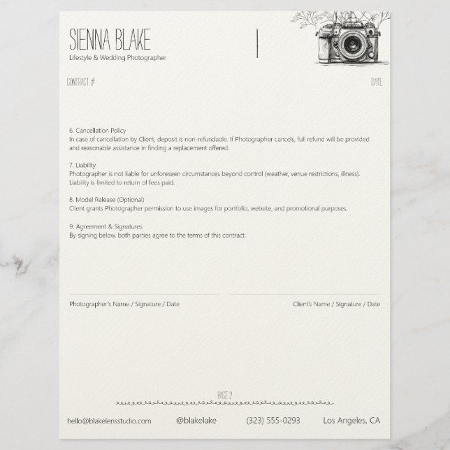 Kontrakt för botaniskt fotografiskt kamera - sida  (Framsida)