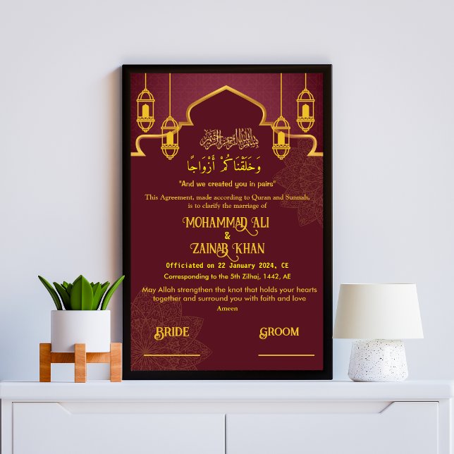 kontraktet mellan Luxury Ethinic Islamic Ram Nikah Poster (Skapare uppladdad)