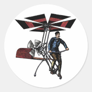 Kontraktion för Victorian Helicopter Aircraft Runt Klistermärke