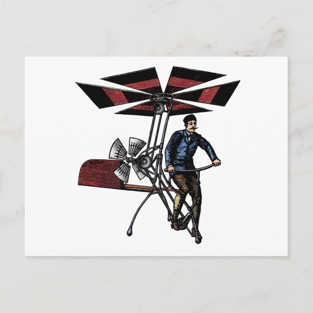 Kontraktion för Victorian Helicopter Aircraft Vykort (Framsida)