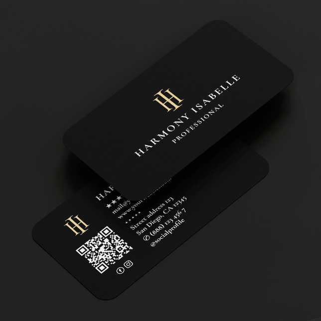 Kontraktörsmonogramlogotyp Konstruktion Svart Visitkort (Contractor Monogram Logo Construction Black Business Card
)