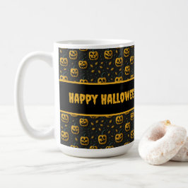 Kontrast för mörk av Halloween-skämtpumpa tecknad Kaffemugg