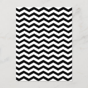 Kontrasterande enkelhet för Chevron Black and Whit Vykort