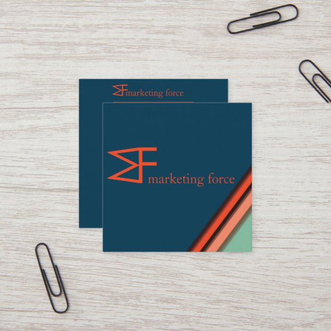 Kontrasterar Färg Professionell Fyrkantigt Visitkort (Fram/Back In Situ)