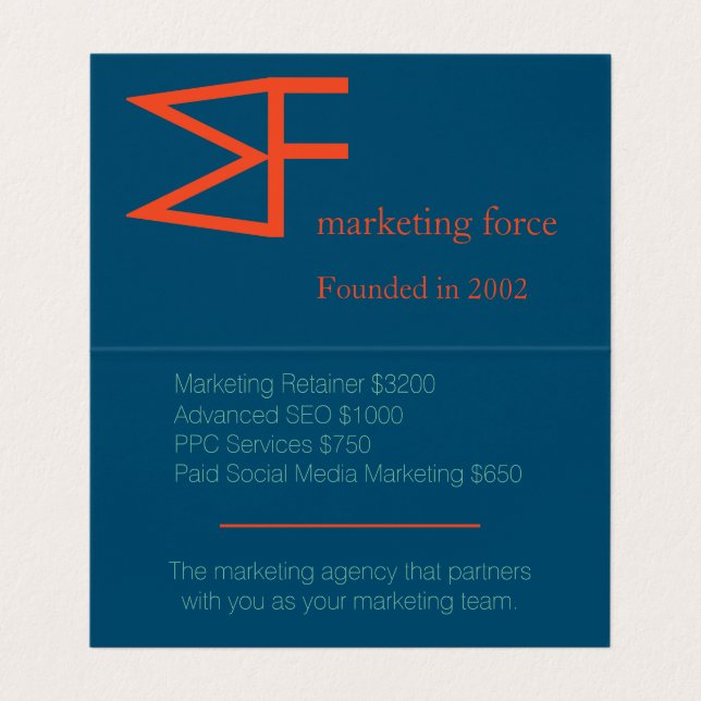 Kontrasterar Färg Professionell Visitkort (Insida ovikt)