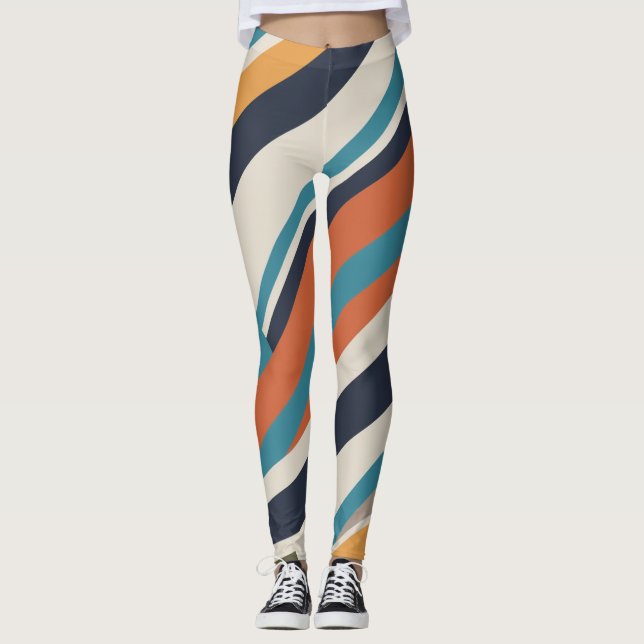 Kontrasterar linjer leggings (Framsida)