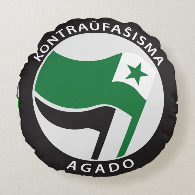 Kontraŭfaŝisma-agado Esperanto Rund Kudde (Framsidan)