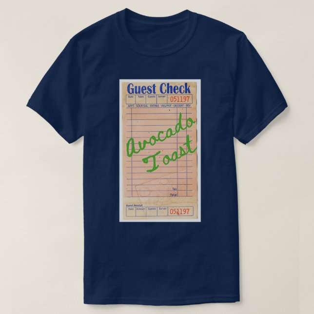 Kontroll av Avocado Toast-gäst T Shirt (Design framsida)