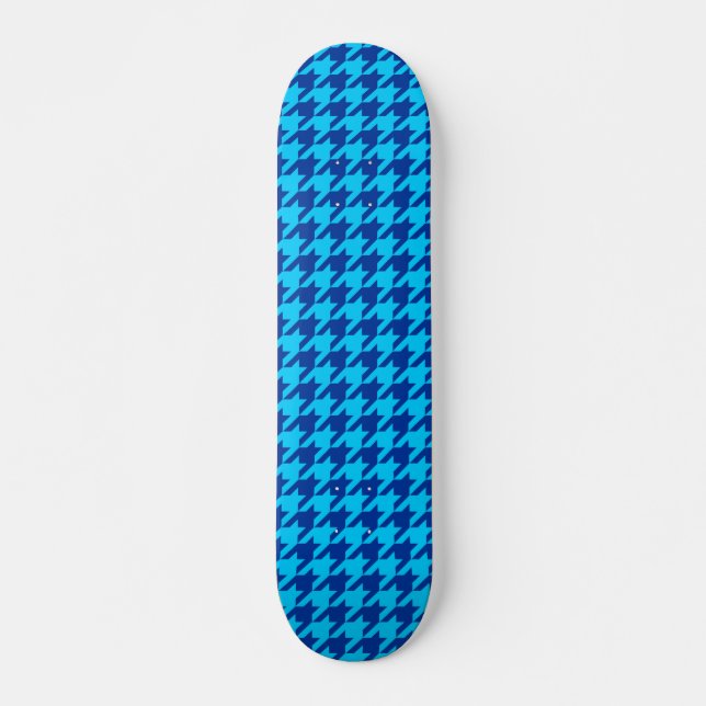 Kontroll av blå houndstooth-ingång mini skateboard bräda 18,5 cm (Framsida)